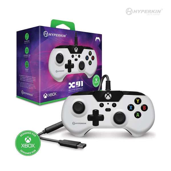 X91 Wired Controller - Officially Licensed By Xbox (White) - Hyperkin